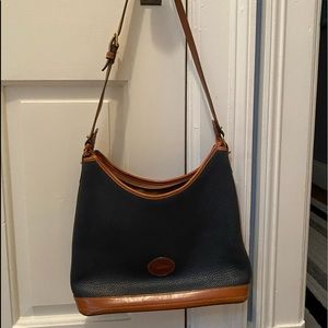 Vintage Dooney and Bourke Pebbled Navy Leather  Handbag.